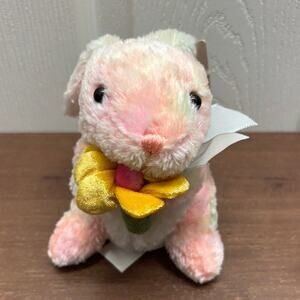 Easter Jubilee Bunny Rabbit Plush Pastel Multicolor With Flower Bouquet 6" NWT